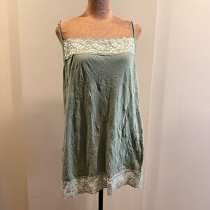 NWOT Maurices Lace Crinkle Camisole Women 1X Green Feminine Boho Cottagecore